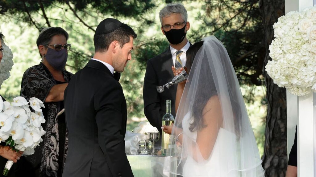 Oak Ridge Country Club Wedding Bride and Groom Under Chuppah During Ceremony