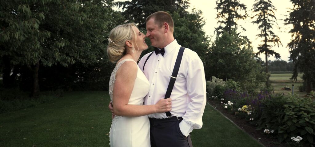 The Kelley Farm Wedding Bride and Groom in Garden