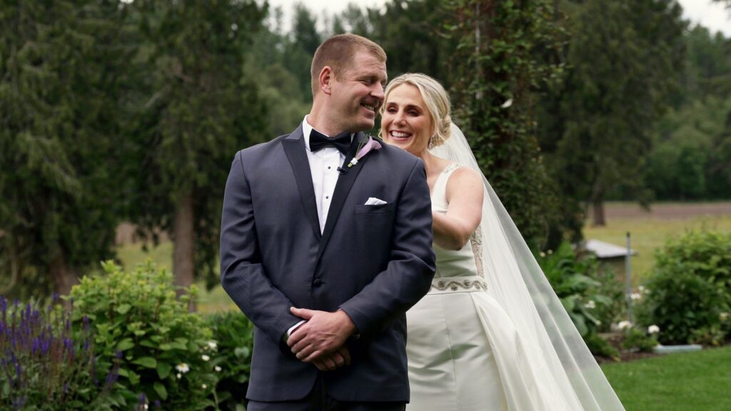 The Kelly Farm Wedding Bride and Groom First Look
