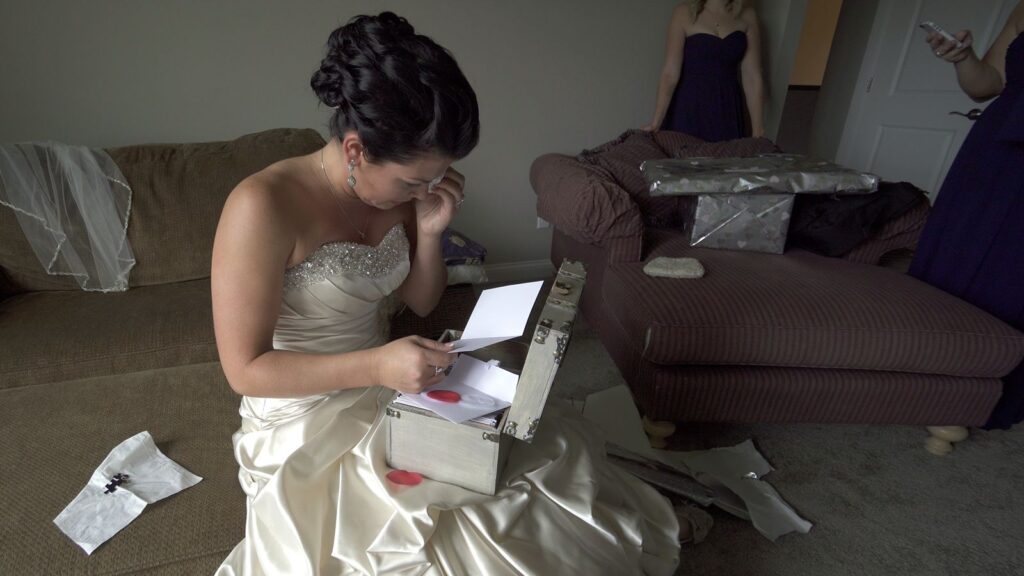 Minneapolis Radisson Blu Wedding Bride Opens Wedding Day Gift From Groom
