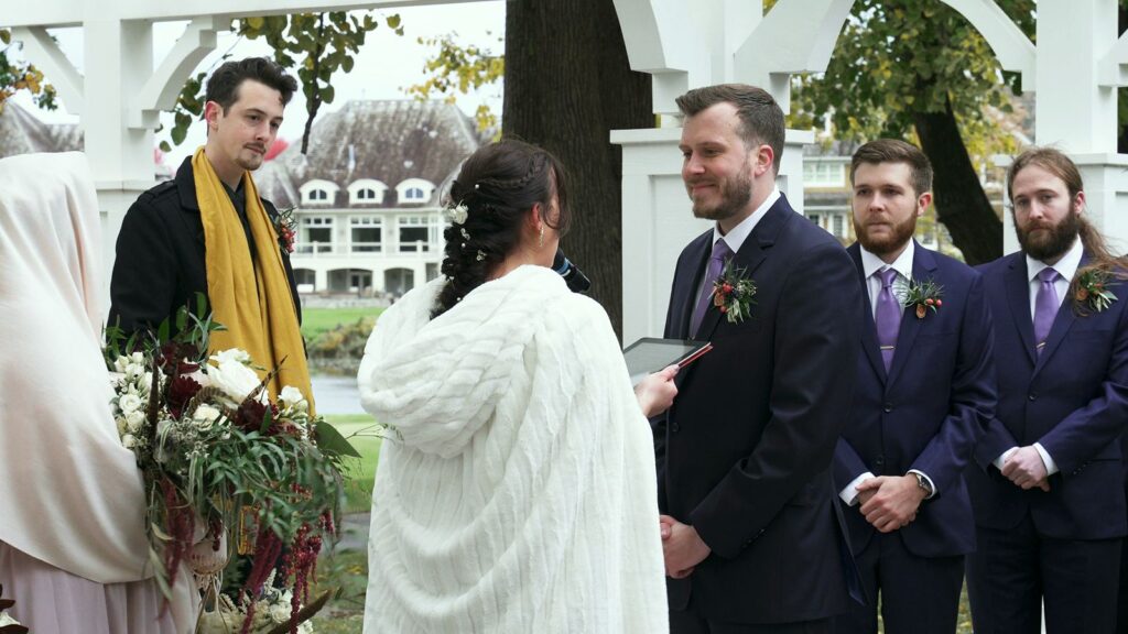 Bearpath Wedding Bride and Groom exchange geeky vows