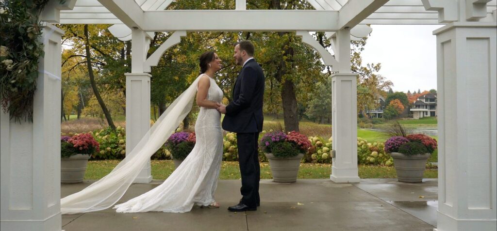 Bride and Groom have emotional first look at Bearpath Golf and Country Club Wedding