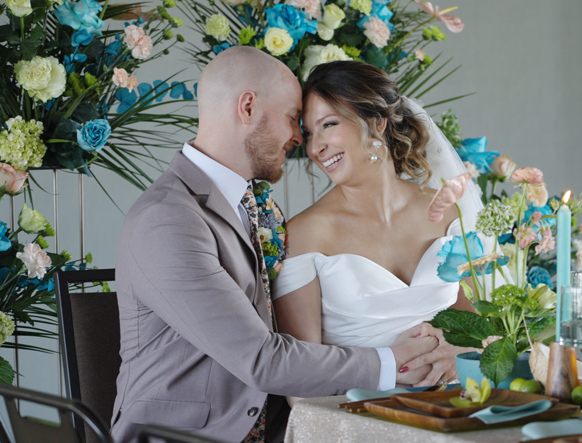 Is the confluence hotel a good wedding venue bride and groom at styled shoot